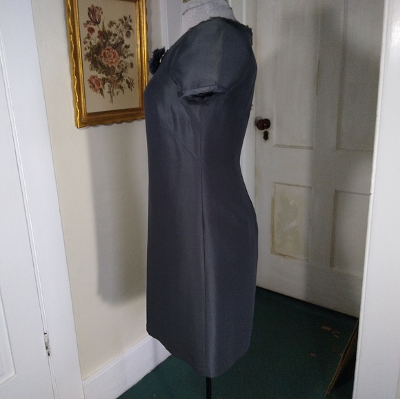 J. CREW Charcoal Gray Silk Blend Short Sleeve Dress - Picture 6 of 7